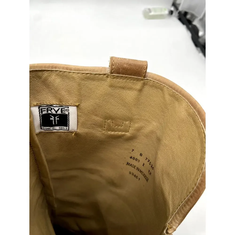 Frye Light Tan Cream Leather Calf Riding Boots